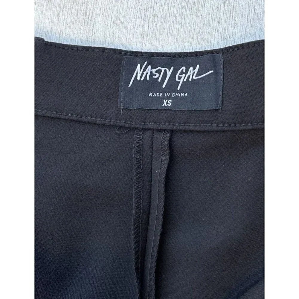 Nasty Gal Women's I'm Bossy Black Wide Leg High Waist Trousers Pants Size XS - Picture 8 of 13
